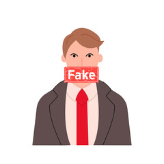 Person on white background telling lies vector illustration cartoon flat design modern style 