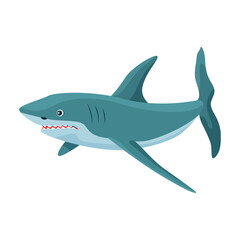 Shark cartoon vector icon.Cartoon vector illustration fish of sea. Isolated illustration of shark icon on white background.