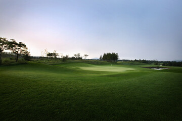 golf course in the morning