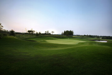 golf course in the morning