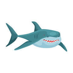 Shark cartoon vector icon.Cartoon vector illustration fish of sea. Isolated illustration of shark icon on white background.