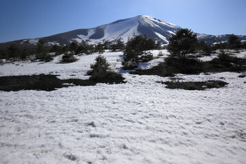 残雪の浅間山