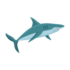 Shark cartoon vector icon.Cartoon vector illustration fish of sea. Isolated illustration of shark icon on white background.