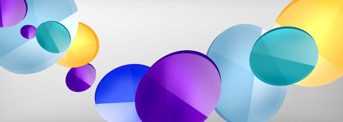 Abstract glossy round shapes vector background. Vector futuristic illustration for covers, banners, flyers and posters and other