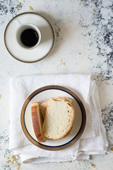 Shokupan, japanese bread, white background.