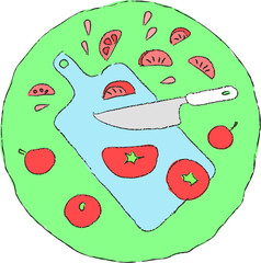 illustration of cooking process