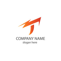 logo lightning creative color illustration initials t vector design