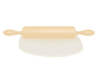 Brown rolling pin. vector illustration