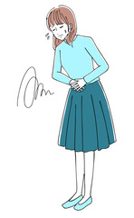 腹痛に悩む女性