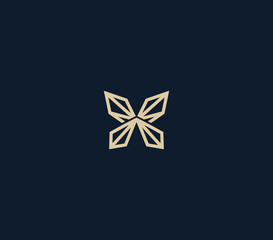 luxury butterfly geomtetric logo design element