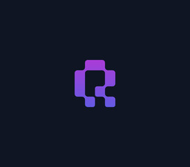 letter R modern logo design element