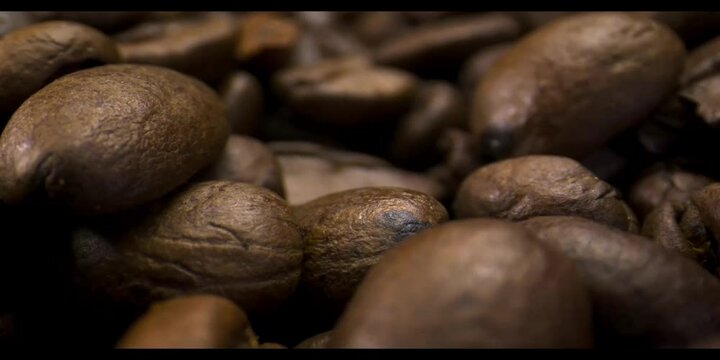 coffee beans on black background