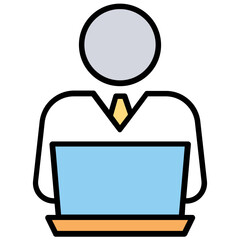 
A laptop screen with a person showing him to be freelancer
