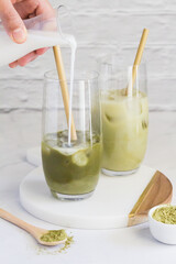Coconut Milk Iced Matcha Latte