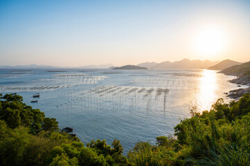 Beautiful scenery of sunset by the sea