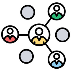 
Flat icon design of social media connections 
