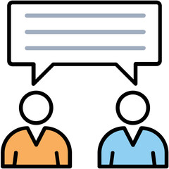 
Two person with chat bubbles, conversation concept
