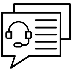 
Chat bubbles with headphones sign conceptualizing online consulting icon 
