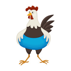 Cock of animal cartoon vector icon.Cartoon vector illustration rooster. Isolated illustration of cock rooster icon on white background.