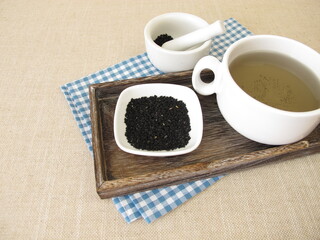 A cup of black cumin tea