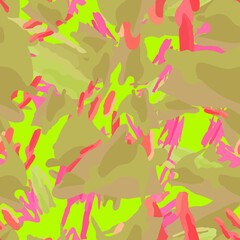 Fototapeta na wymiar UFO camouflage of various shades of green, violet and red colors
