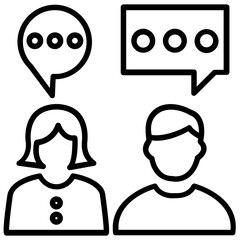 
Two person with chat bubbles, conversation concept
