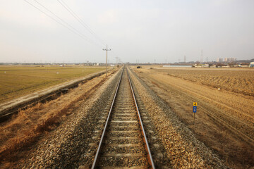 railway tracks in the morning