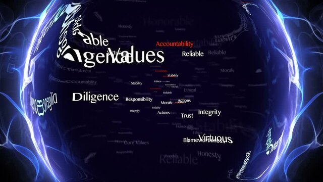 ACCOUNTABILITY Keywords Animation, Background, Loop, 4k
