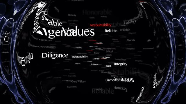 ACCOUNTABILITY Keywords Animation, Background, Loop, 4k

