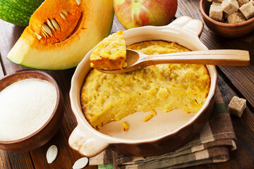 Pumpkin casserole with apple
