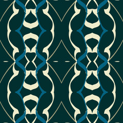 Seamless abstract tiled pattern web background, vintage symmetrical seamless pattern with waves