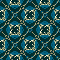 Seamless abstract tiled pattern web background, vintage symmetrical seamless pattern with waves
