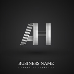 Letter AH linked logo design. Elegant silver colored symbol for your business or company identity.