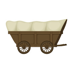 Fototapeta na wymiar Wild west wagon cartoon vector icon.Cartoon vector illustration old carriage. Isolated illustration of wild west wagon icon on white background.