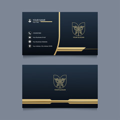 elegant business card template with golden style.