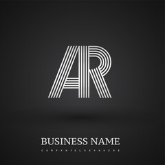 Letter AR linked logo design. Elegant silver colored symbol for your business or company identity.
