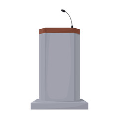 Fototapeta premium Tribunal podium cartoon vector icon.Cartoon vector illustration podium conference. Isolated illustration of tribunal podium icon on white background.