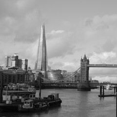 Fototapeta na wymiar City Of London Tower Bridge Black and White