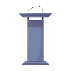 Tribunal podium cartoon vector icon.Cartoon vector illustration podium conference. Isolated illustration of tribunal podium icon on white background.