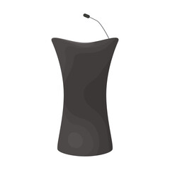 Tribunal podium cartoon vector icon.Cartoon vector illustration podium conference. Isolated illustration of tribunal podium icon on white background.