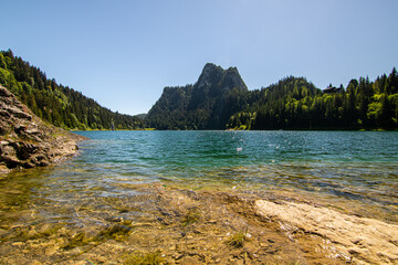 A beautiful view over Lac de Taney in Vallais.