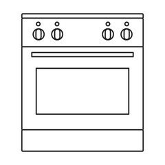 Oven vector icon.Outline vector icon isolated on white background oven.