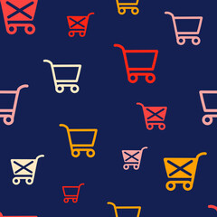 seamless pattern on the theme of Buy Nothing Day on November 27. Decorated with a shopping carts.