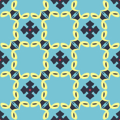 Seamless abstract tiled pattern web background, vintage symmetrical seamless pattern with waves