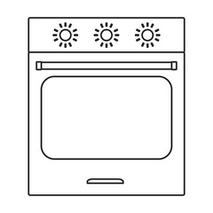 Oven vector icon.Outline vector icon isolated on white background oven.