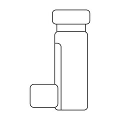 Inhaler vector icon.Outline vector icon isolated on white background inhaler.