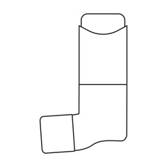 Inhaler vector icon.Outline vector icon isolated on white background inhaler.