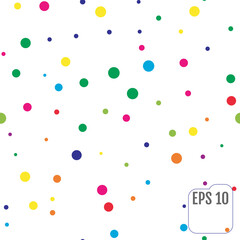 Seamless Pattern with Colorful polka dots