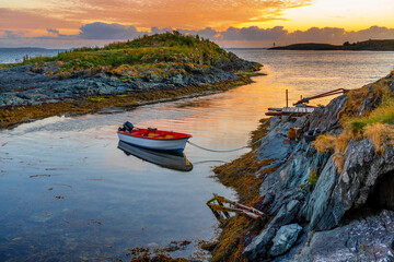 Beautiful sunset seascape.Location: Haugesund, Norway
