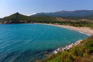 Pietacorba beach in the Corsica cape